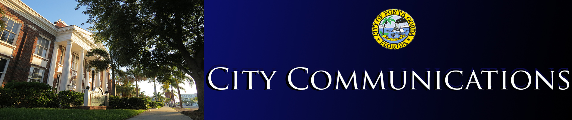 Image of City Hall City Communications Banner Blue