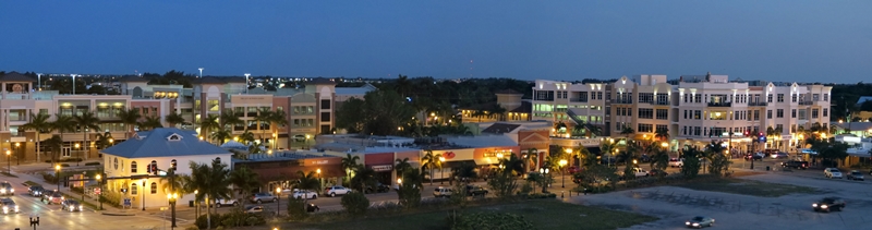 Aerial of Downtown at Night