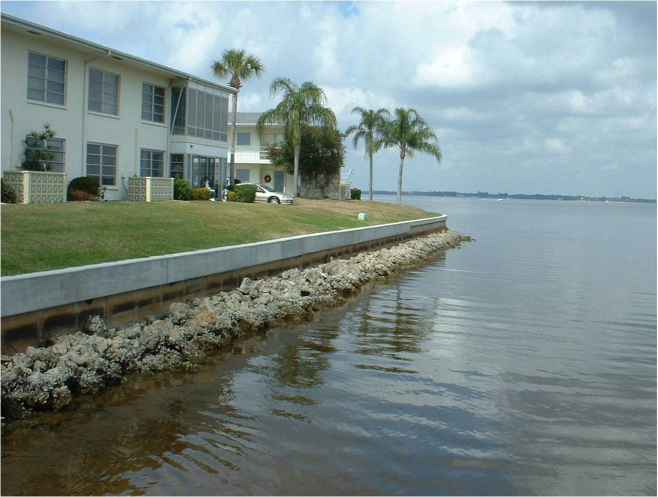 Image of Seawall, Condos along water.