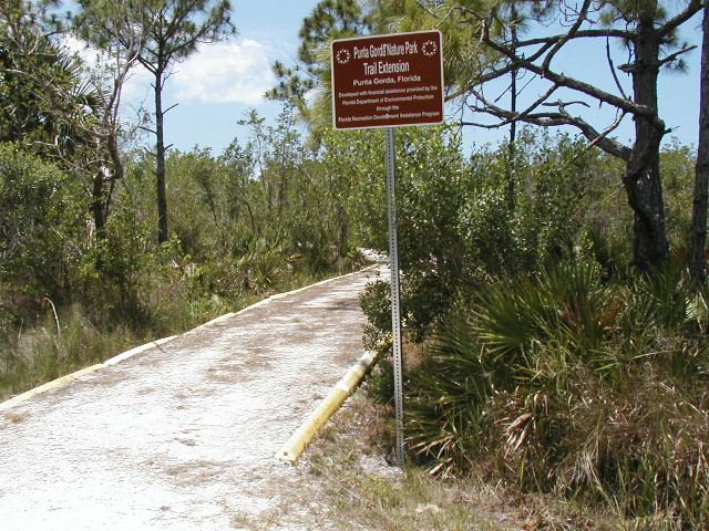 nature park trail extension sign and pathway