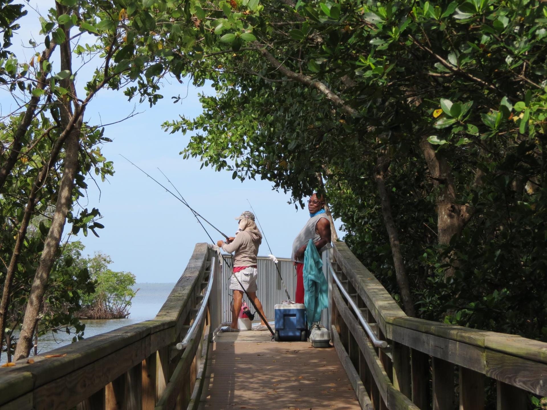 Fishermen on the boardwalk