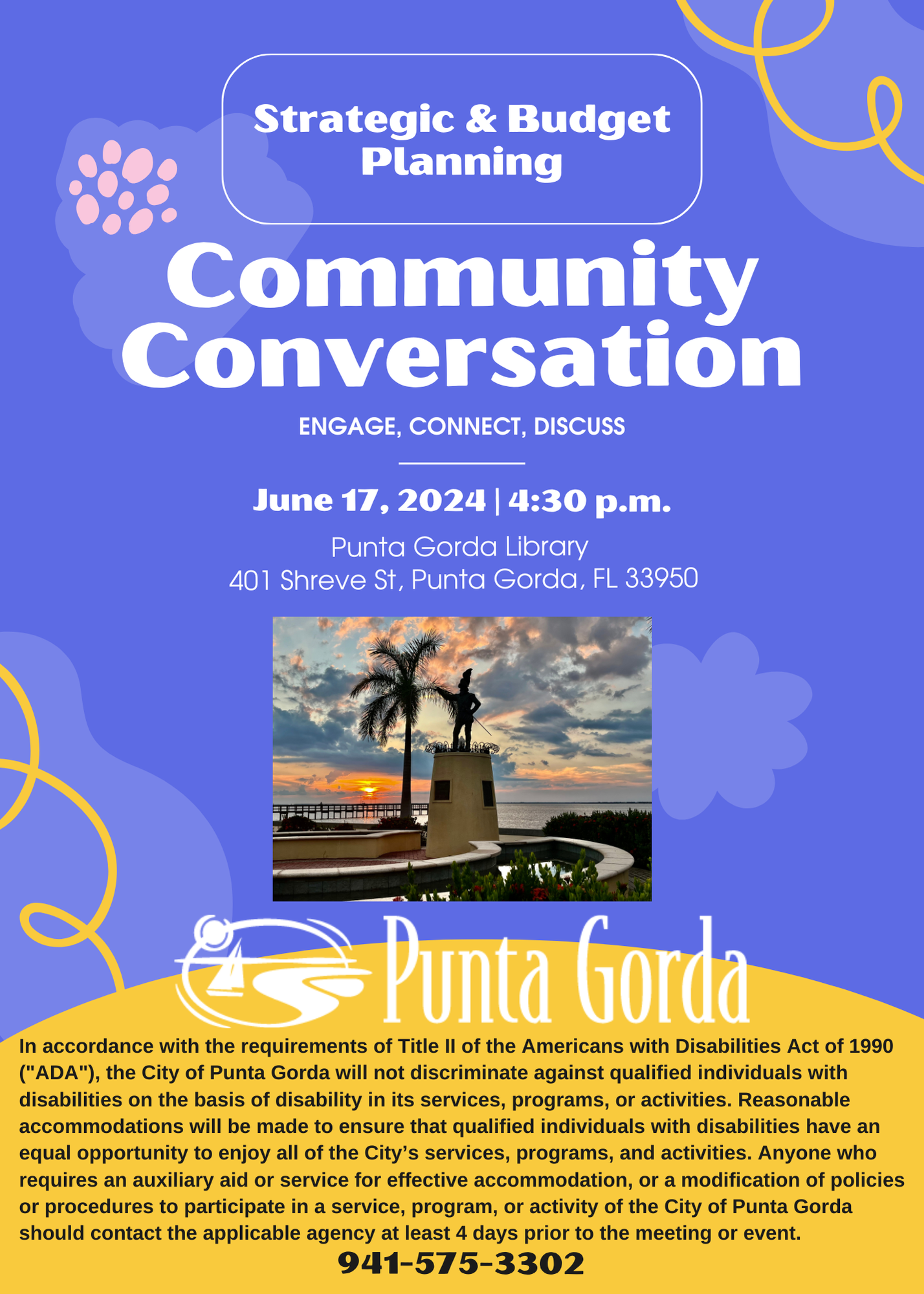 Blue Yellow Illustration Community Discussion Invitation (1)